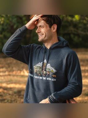 🆕 Wild Tribute Take a Walk on the Wild Side Hoodie Sasquatch Bigfoot Yeti Dogs
